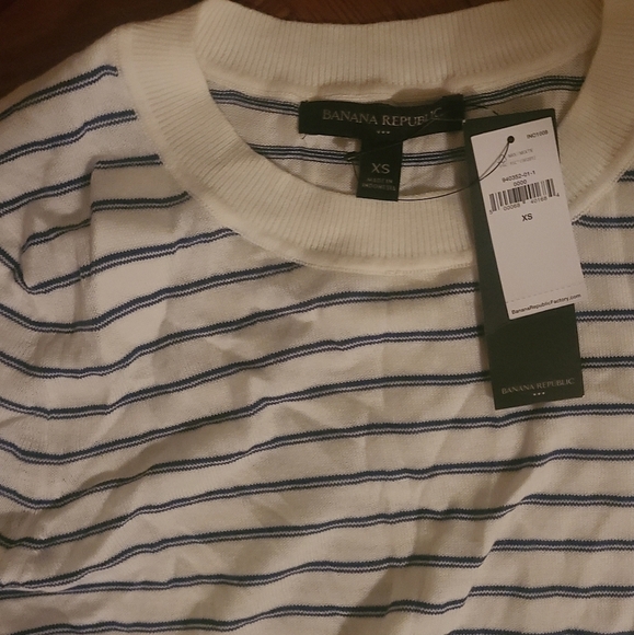XS NEW W TAGS BANANA REPUBLIC SWEATER JERSEY STRIPED - Picture 4 of 6